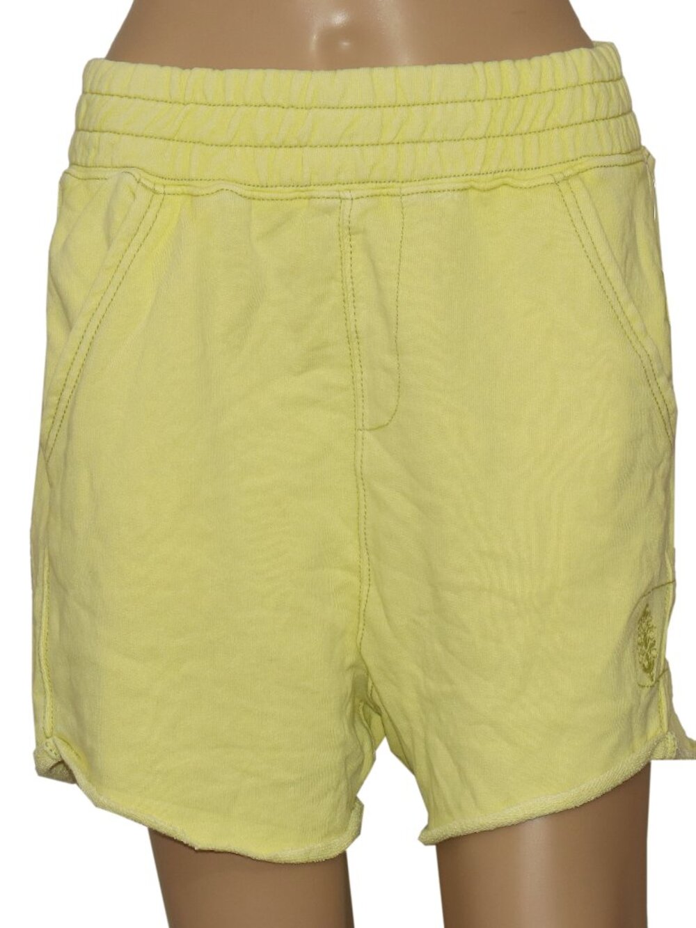 Free People FP Movement All Star Solid Sweat Shorts Highligter Smocked S